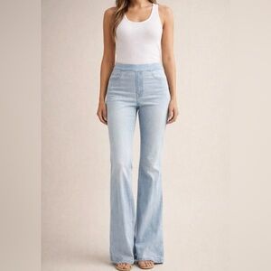 SPANX 20348T is a Women's Tall Retro Light Wash Flare Leg Pull-On